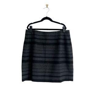 Banana Republic Mini Skirt Striped Charcoal Gray Wool Blend Women's 8 Lined